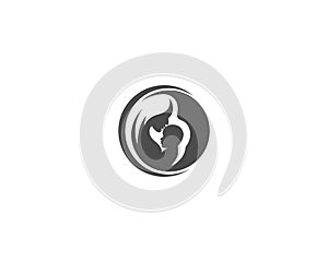 Mother And Baby Logo Stylized Symbol.