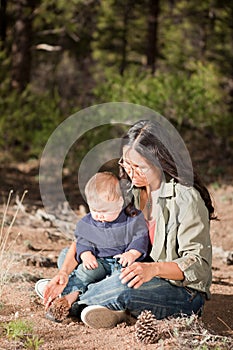 Mother and baby in nature