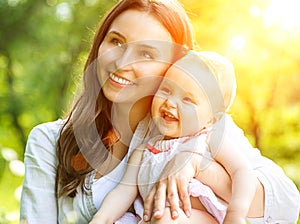 Mother And Baby Outdoors