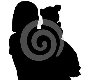 Mother and baby silhouette