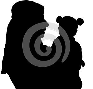 Mother and baby silhouette