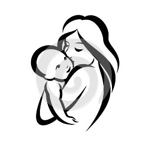 Mother and baby symbol