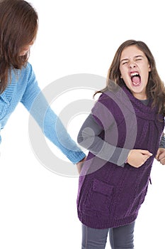 Mother being angry with daughter