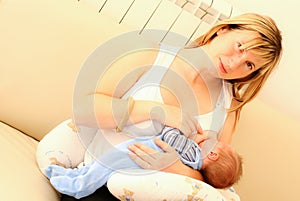 Mother breast feeding
