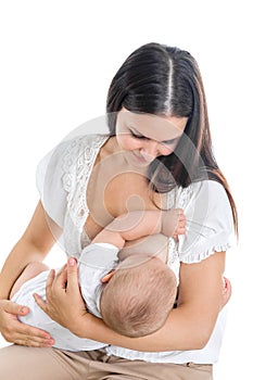 Mother breast feeding her infant