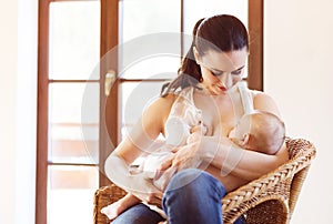 Mother breastfeeding her baby