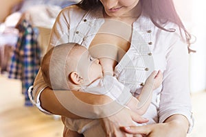 Mother breastfeeding her baby