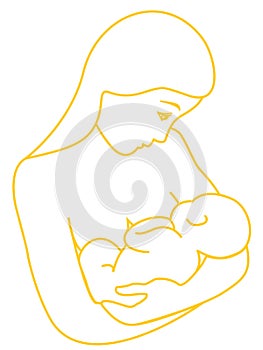 Mother breastfeeding her baby