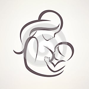 Mother breastfeeding her baby photo