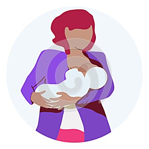 Mother breastfeeding newborn. Lactation concept