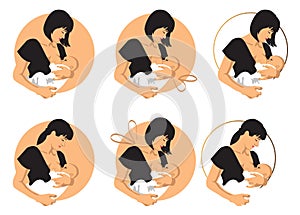 Mother breastfeeds baby