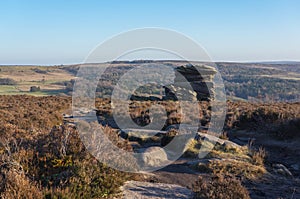 Mother cap and Rock formations in the peak district, Derbyshire, England