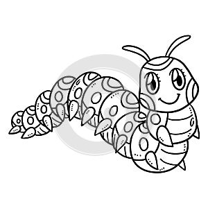 Mother Caterpillar Isolated Coloring Page for Kids