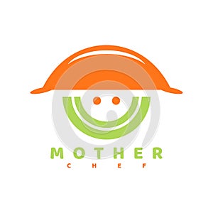 Mother chef design logo vector