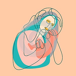 Mother and child abstract illustration