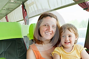 Mother and child in autobus