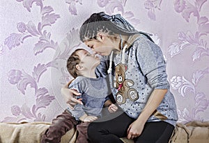 Mother, child, boy, happy, family, home, smiling, childhood, cute,