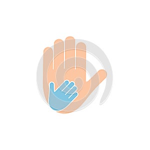 Mother and child hand icon vector illustration