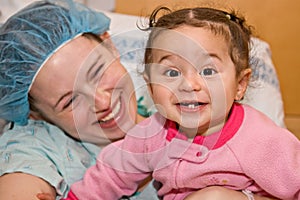 Mother and child at hospital