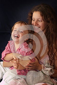 Mother with the child laughing