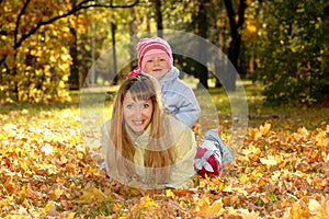 Mother with child in park