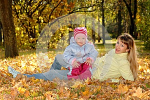 Mother with child in park