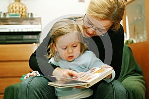 Mother and child reading