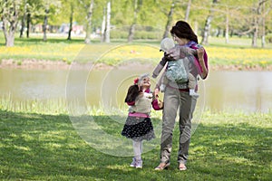 Mother with children in the park