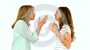 Mother and daughter arguing