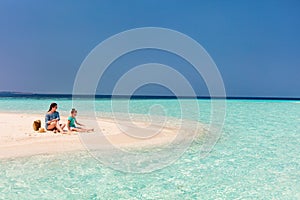 Mother and daughter at beach