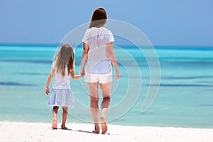 Mother and daughter at beach