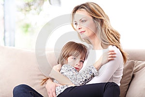 Mother and daughter bonding trusting each other