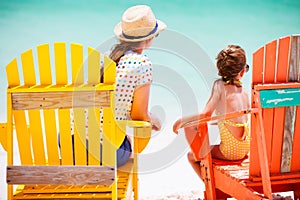 Mother and daughter on Caribbean vacation