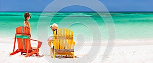 Mother and daughter on Caribbean vacation