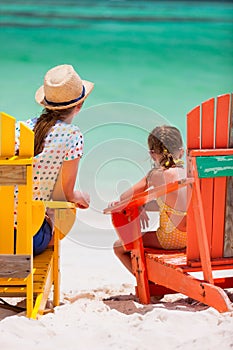 Mother and daughter on Caribbean vacation