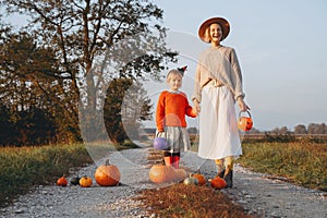 Mother and daughter celebration Halloween Holiday