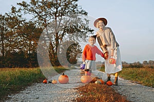 Mother and daughter celebration Halloween Holiday