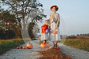 Mother and daughter celebration Halloween Holiday