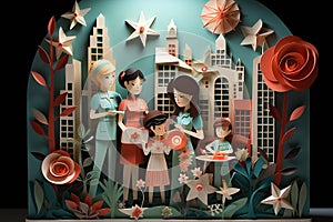 Mother and Daughter Collage Illustration - Bonds of Love