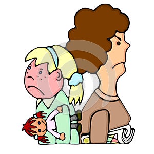 Mother and daughter in conflict