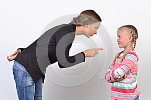 Mother and daughter having quarrel