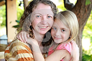 Mother and Daughter Hugging