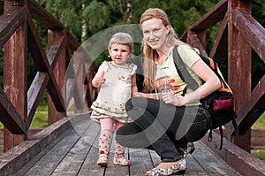 Mother and daughter, love and happiness, walk