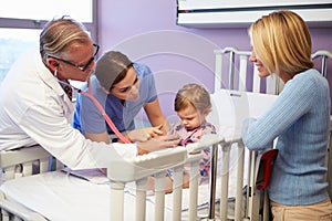 Mother And Daughter In Pediatric Ward Of Hospital