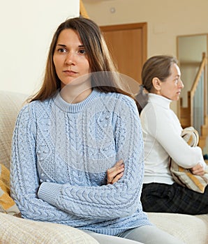 Mother and daughter after quarrel