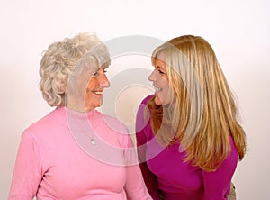 Mother And Daughter Smiling