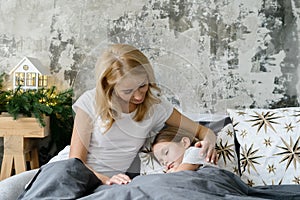 Mother and daughter spending time at home