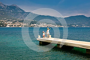 Mother and daughter travelling in Montenegro
