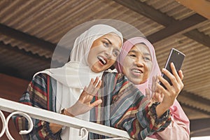 Mother and daughter on a video call