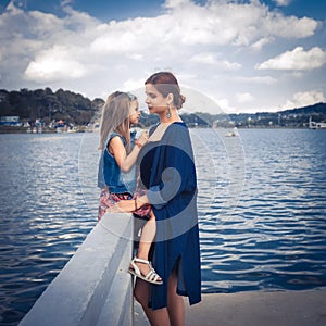 Mother and daughter at Xuan Huong Lake, Dalat, Vietnam